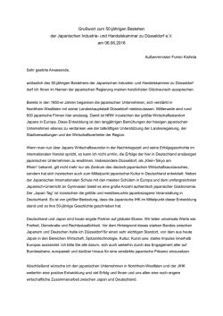 Gru&szlig;wort zum 50-j&auml;hrigen Bestehen der JIHK