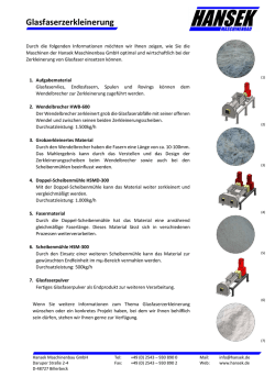 Hansek Maschinenbau - Flyer Glasfaser