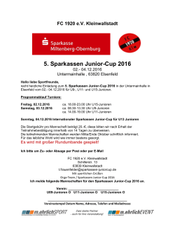 Einladung 2016 - U13 Intern. Sparkassen Junior-Cup