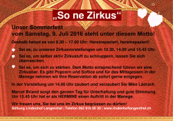 Inserat und Flyer - Lindenhof Langenthal