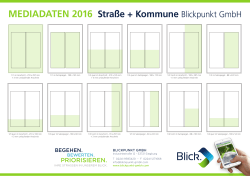 Mediadaten 2016 Straße + Kommune Blickpunkt GmbH