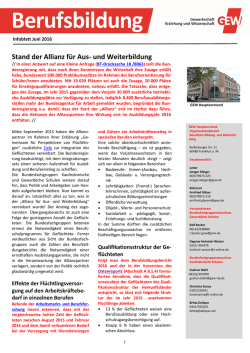 Infoblatts Berufsbildung im Juni 2016