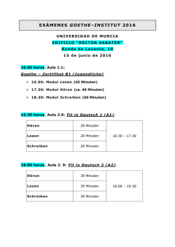 Horarios y aulas ex&aacute;menes Goethe Institut