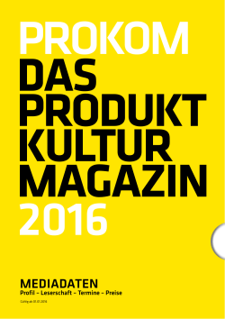 mediadaten - Produktkulturmagazin DE