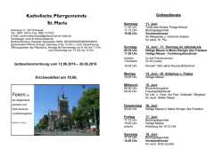 Gottesdienstordnung - Die Katholische Pfarrgemeinde St. Maria in