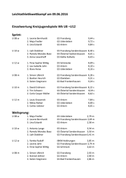 Leichtathletikwettkampf am 09.06.2016 Einzelwertung