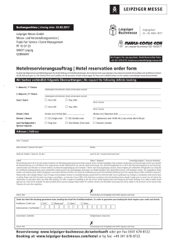 Hotelreservierungsauftrag | Hotel reservation order form