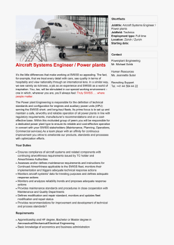 Aircraft Systems Engineer / Power plants