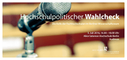 Hochschulpolitischer Wahlcheck - Alice Salomon Hochschule Berlin
