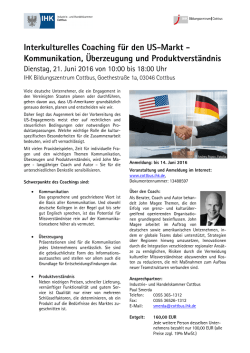 Interkulturelles Coaching f&uuml;r den US-Markt - IHK