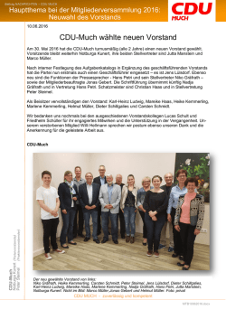 Hauptthema bei der Mitgliederversammlung 2016