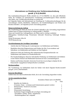 Informationen zur Erstellung einer