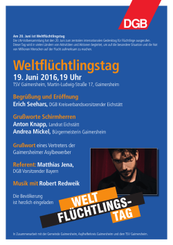WELT FLÜCHTLINGS- TAG