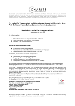 Medizinische/n Fachangestellte/n - Institut für Tropenmedizin und