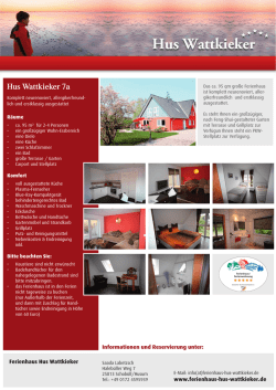 Hus Wattkieker 7a - Ferienhaus Hus Wattkieker hei&szlig;t Sie herzlich