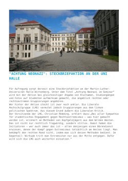 "Achtung Neonazi": Steckbriefaktion an der Uni Halle