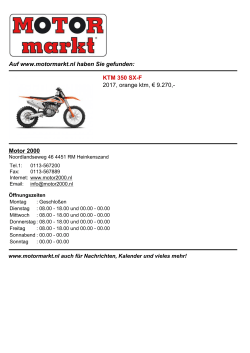 Auf www.motormarkt.nl haben Sie gefunden: KTM 350 SX