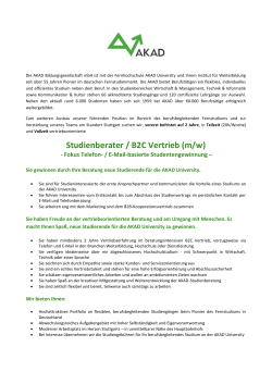 Studienberater / B2C Vertrieb (m/w)