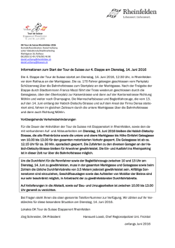 Informationen zum Start der Tour de Suisse zur 4