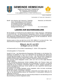 finden Sie die Ladung bzw. Kundmachung zur Bauverhandlung des