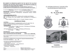 detaillierten Programm zur Tagung aus dem aktuellen