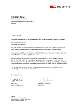 Gleisunterhaltsarbeiten im Bahnhof Dietlikon und auf der Strecke in