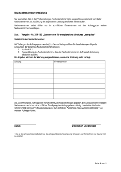 IV.8 Nachunternehmerverzeichnis
