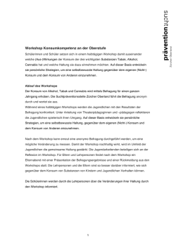 Informationen zum Workshop Konsumkompetenz an der Oberstufe