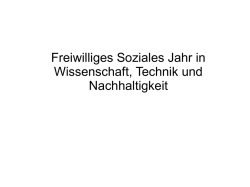 Freiwilliges Soziales Jahr in Wissenschaft, Technik und