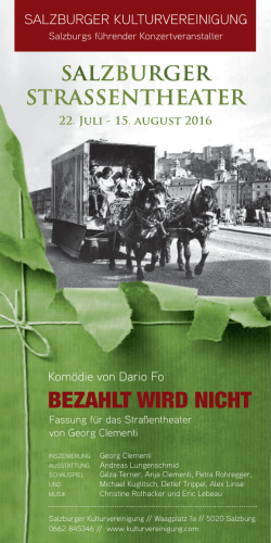 BEZAHLT WIRD NICHT - Salzburger Kulturvereinigung