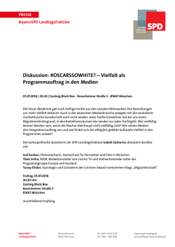 OSCARSSOWHITE? – Vielfalt als Programmauftrag in den Medien
