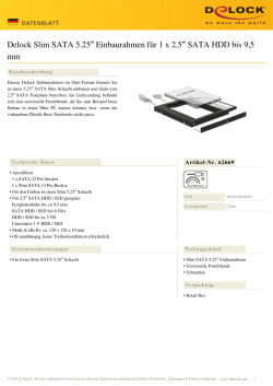 Delock Slim SATA 5.25″ Einbaurahmen für 1 x 2.5″ SATA HDD