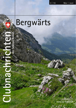 Clubheft Bergwärts - SAC Sektion Bodan