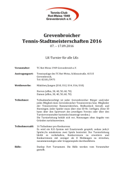 Grevenbroicher Tennis-Stadtmeisterschaften 2016 - TC Rot