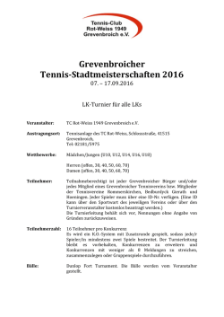 Grevenbroicher Tennis-Stadtmeisterschaften 2016 - TC Rot