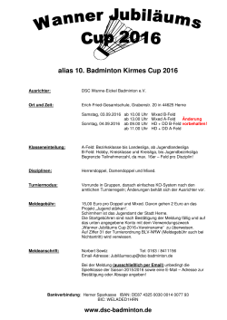 Wanner Jubiläums Cup 2016 - DSC Wanne