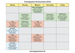 Trainingszeiten - bei der SG Essenheim