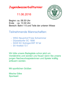 Jugendwasserball Turnier 11.06.2016