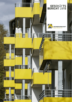 Geschäftsbericht 2015 - Baugenossenschaft Baden Baden