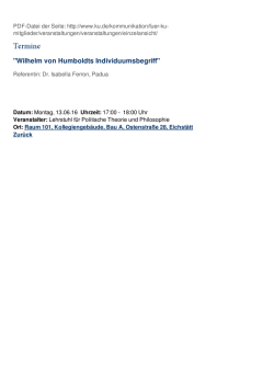 "Wilhelm von Humboldts Individuumsbegriff"