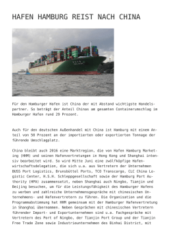 Hafen Hamburg reist nach China
