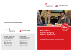 Masterstudiengang Klinische Sozialarbeit