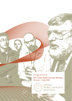 Booklet - The Lindau Nobel Laureate Meetings