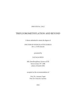 trifluoromethylation and beyond - ETH E