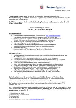 Projektmanager (m/w) Online / Marketing / Medien