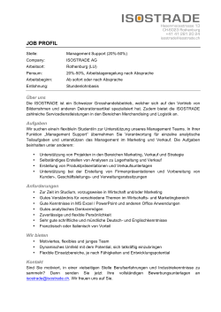 job profil - studunilu.ch — Studentische Organisationen Uni Luzern