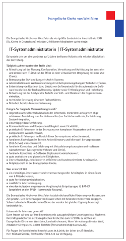 IT-Systemadministratorin | IT-Systemadministrator