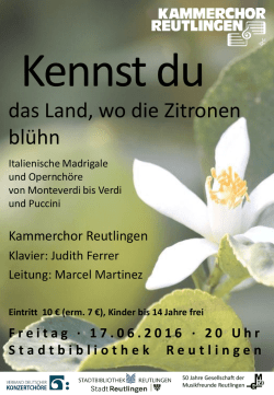 Kennst Du - Kammerchor Reutlingen