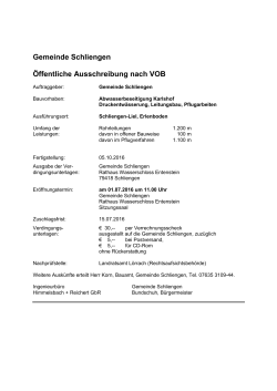 Ausschreibung nach VOB für Abwasserbeseitigung Karlshof