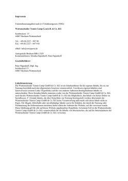 Impressum Unternehmensangaben nach &sect; 6 Teledienstgesetz (TDG